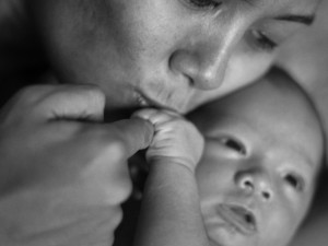 Newborn Portrait, Kissing Hand